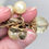 Thumbnail: Vintage 1960s Signed Napier Faux-Citrine & Pearl Drops Clip Earrings