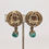 Thumbnail: Vintage 1960s Signed Napier Goldtone Buddha Faux-Jade Drop Clip Earrings