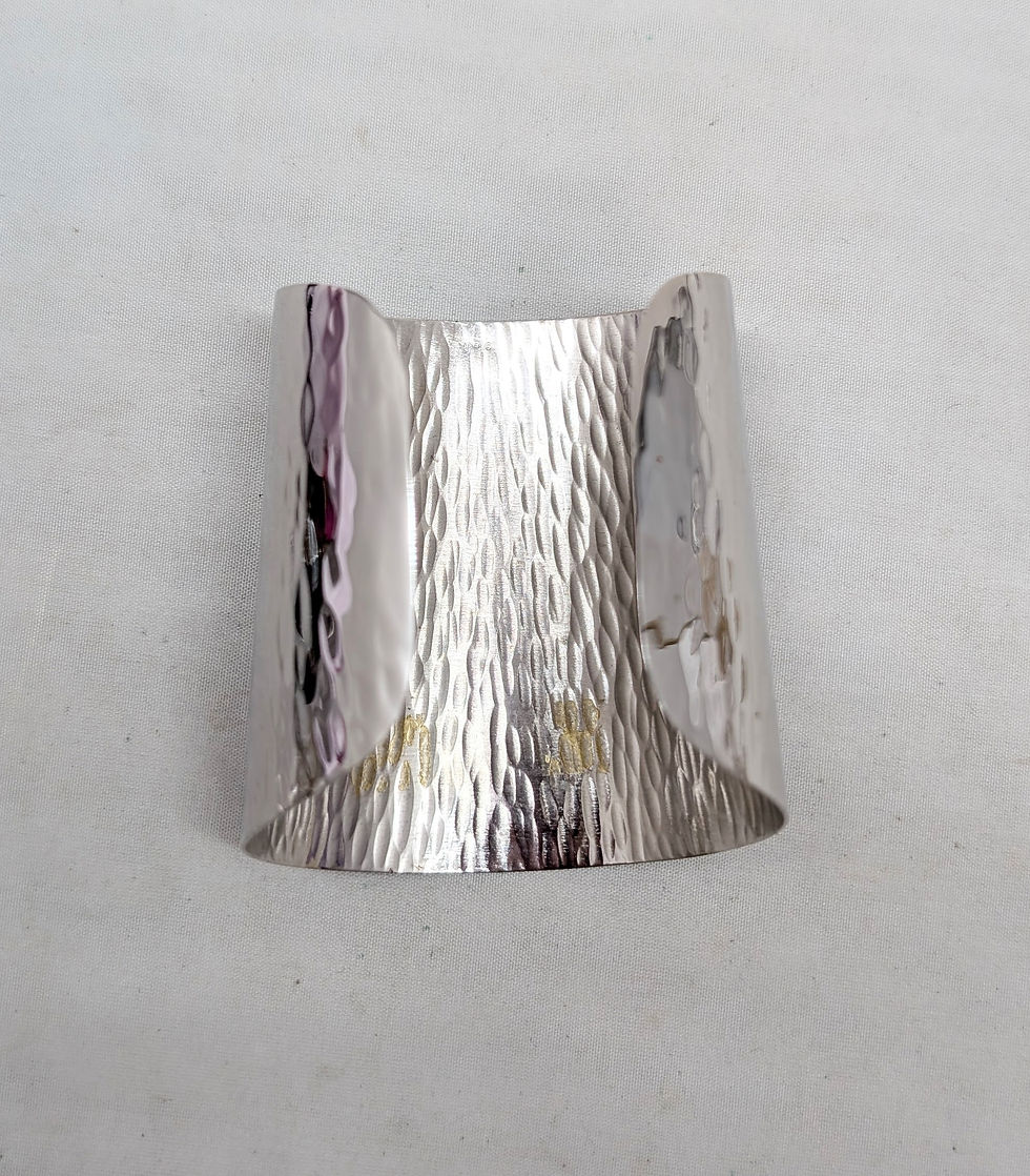 Thumbnail: Vintage 1976 Signed Napier Rhodium Plated Wide Wavy Cuff Bracelet