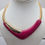 Thumbnail: Vintage 1980s Signed Monet Goldtone & Dark Pink Resin Collar Necklace