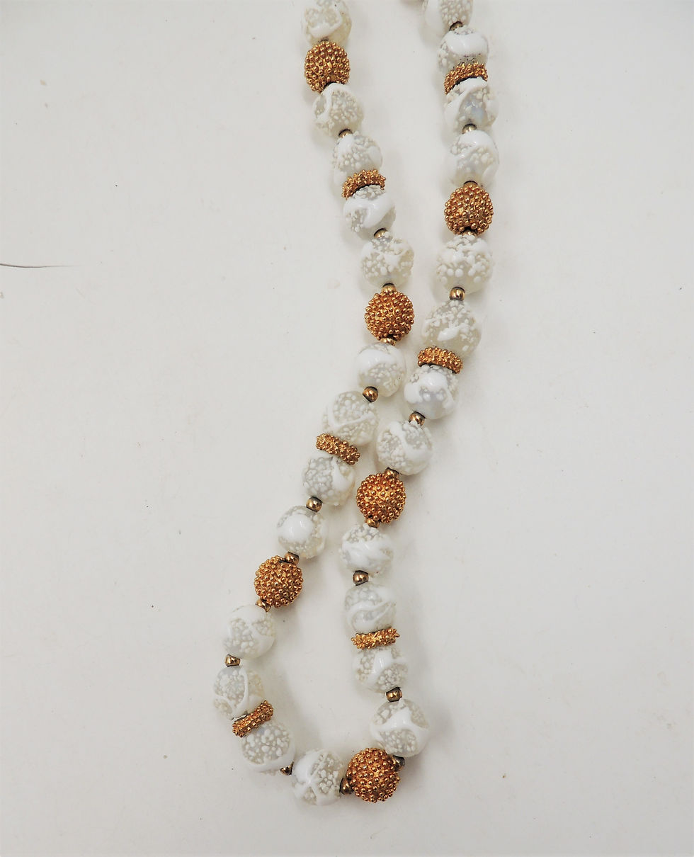 Thumbnail: Vintage 1960s Napier Art Glass Beaded Necklace