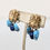Thumbnail: Vintage 1960s Signed Napier Goldtone Faux-Turquoise & Lapis Drops Clip Earrings