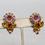 Thumbnail: Vintage 1960s Verified Delizza & Elster Rhinestone Flower Clip Earrings