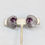 Thumbnail: Vintage 1950s Signed Napier Modernist Silvertone Faux-Amethyst Clip Earrings