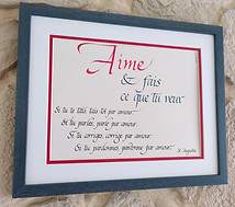 La prière que vous aimez réciter et qui habite votre cœur calligraphiée selon vos goûts