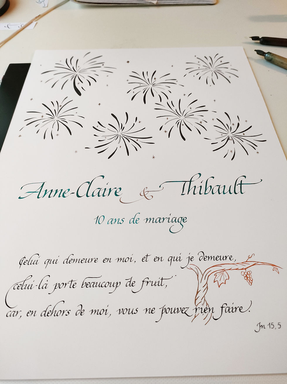 Vue d'ensemble sur la calligraphie sans les empreintes des invités