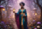 Femme noire qui tient une lanterne
