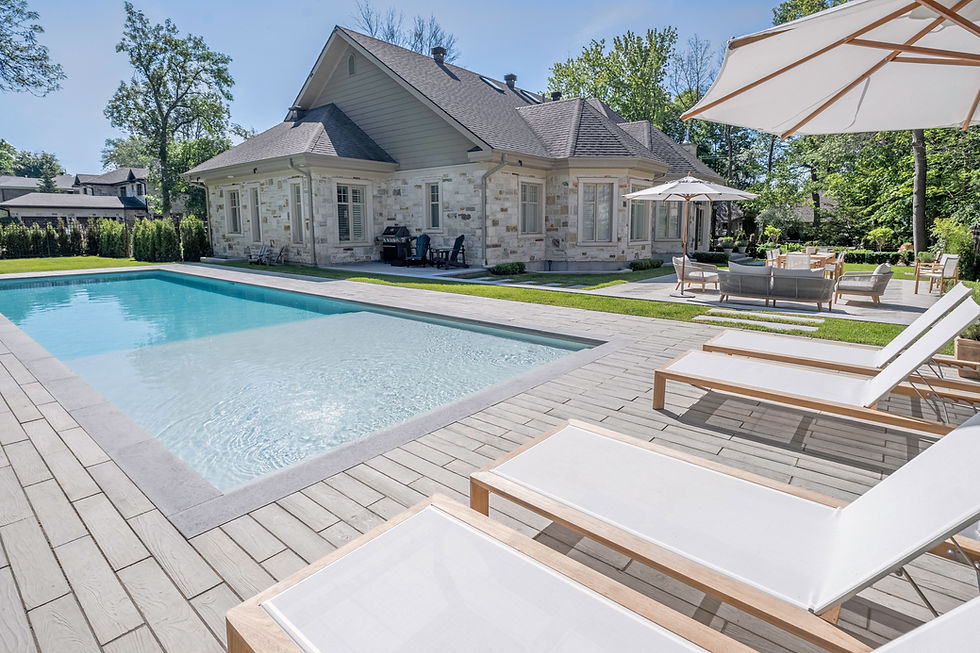 Premium gunite pool installation by Northstone serving Greater Montreal. Canada's largest luxury pool company specializing in concrete construction for Quebec's four-season climate.
