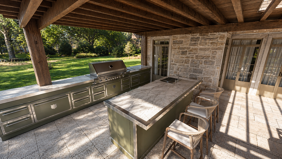 Luxury outdoor hosting space in Montréal featuring custom landscape architecture and contemporary pool design.