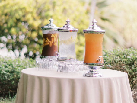 Water station for a summer wedding in Houston Texas Wedding Planning tips