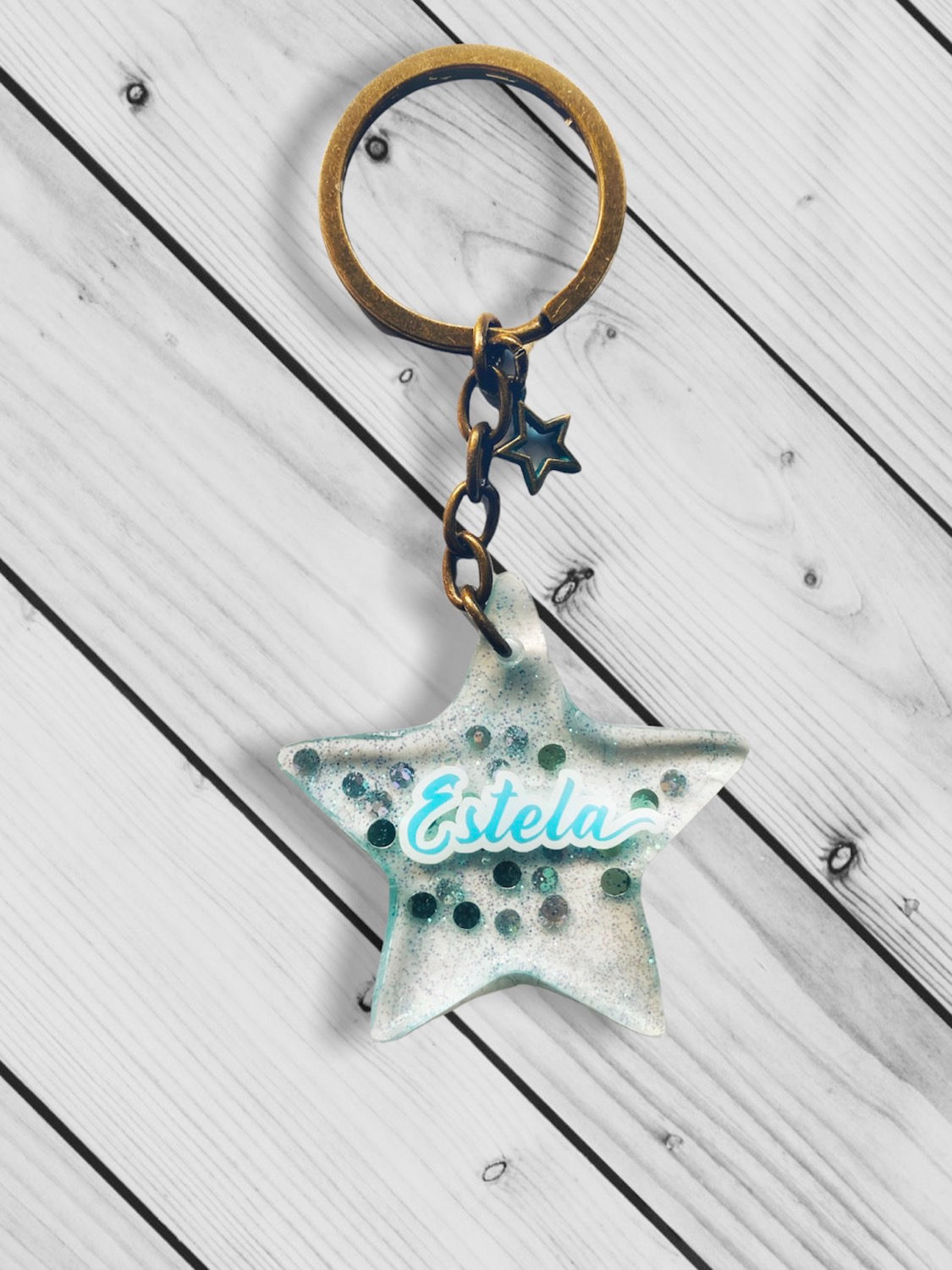 Llavero personalizado forma estrella 