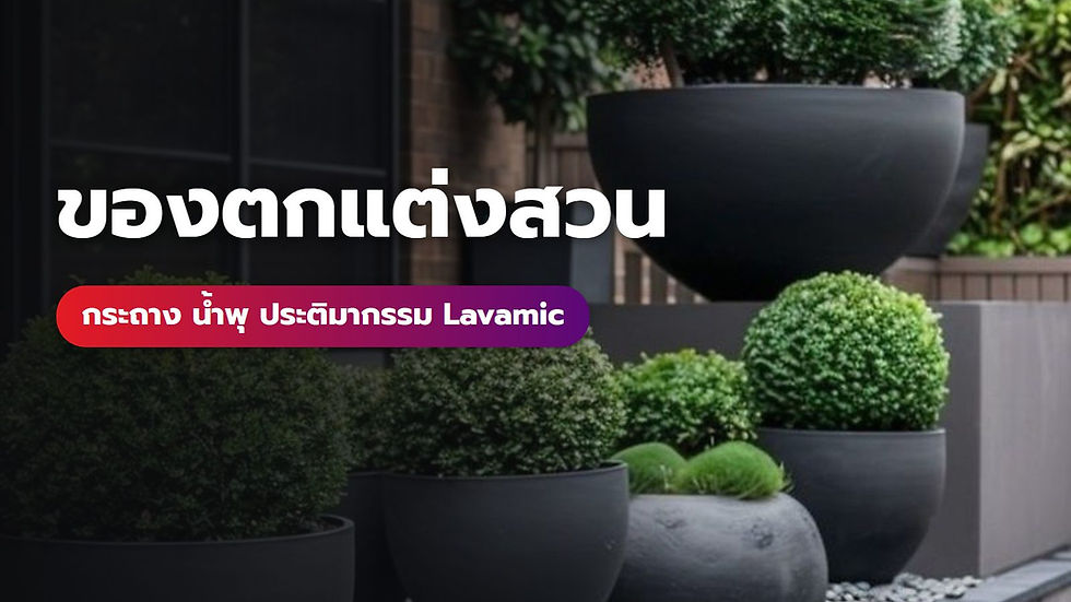 ภาพปกบทความของตกแต่งสวน: ตัวอย่างดีไซน์กระถางแต่งสวนทรงโมเดิร์นสีดำจาก Lavamic ในสวนหน้าบ้าน