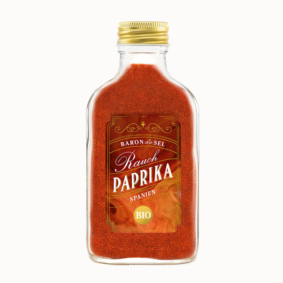 Rauch Paprika Gewürz im Glas Flachmann
