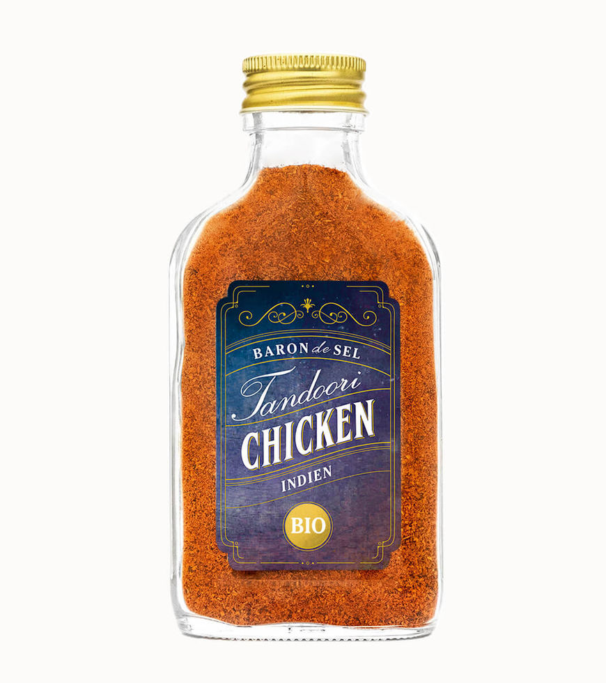 Tandoori Chicken Gewürzmischung im Glas Flachmann