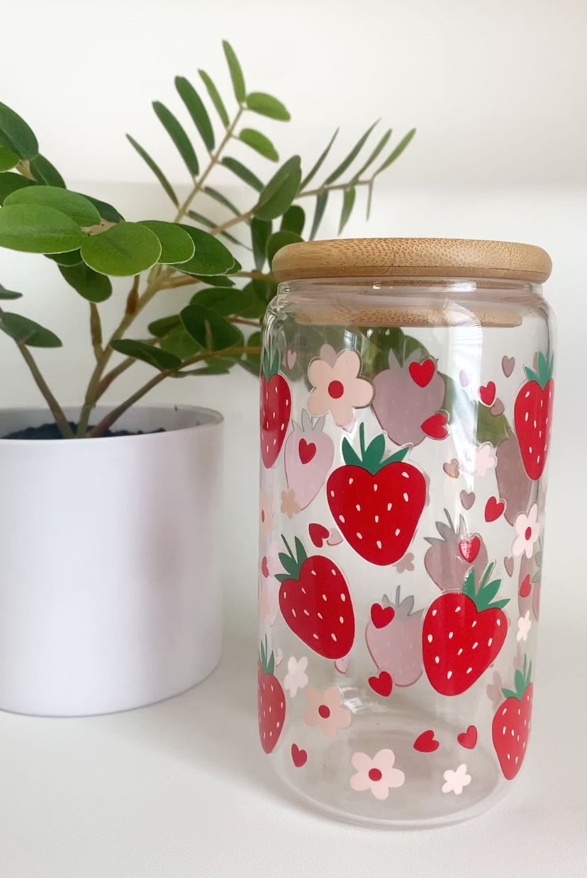 Strawberries, Flowers, & Hearts