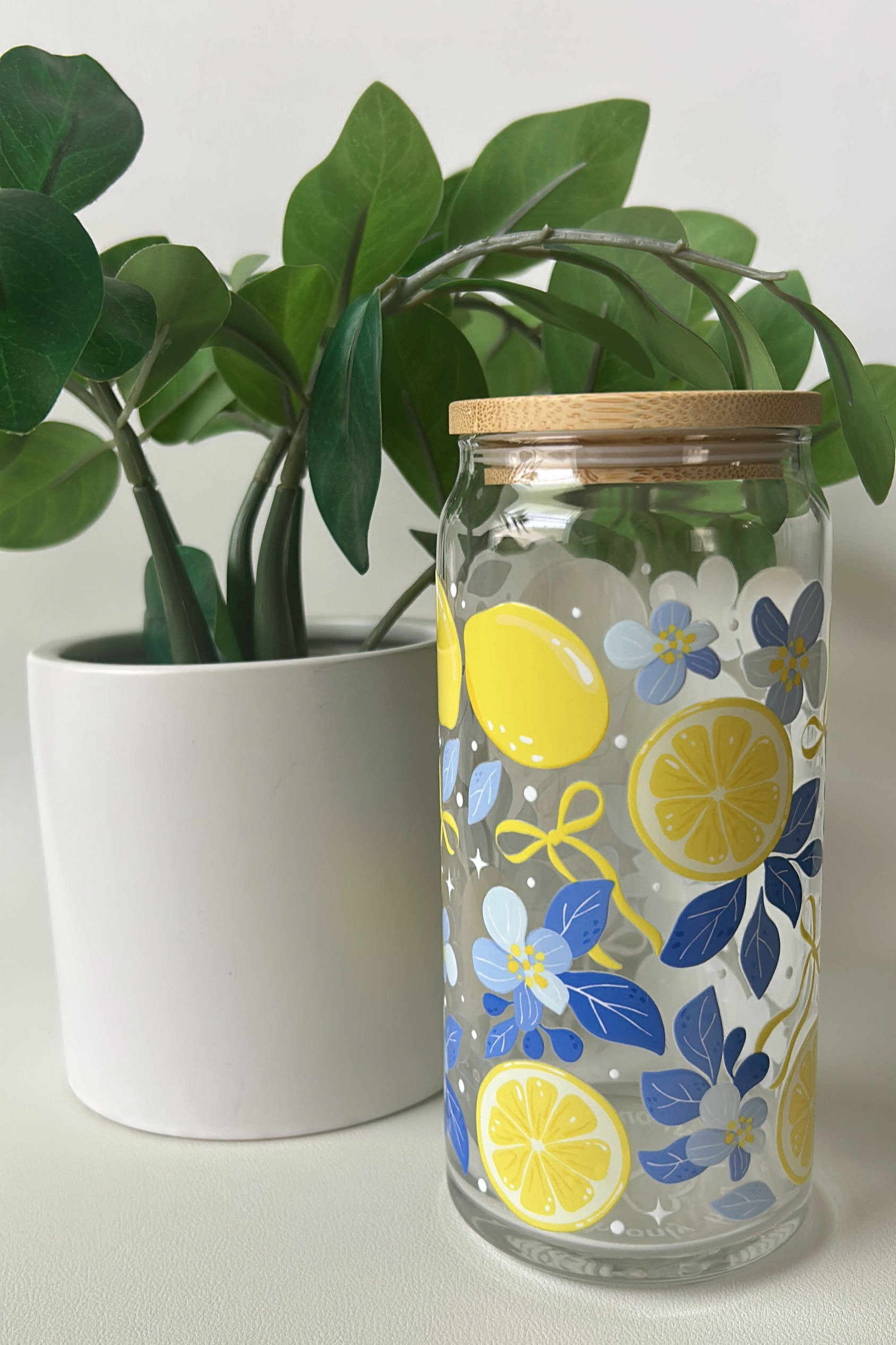 Lemon Blossom – 20 oz Glass Cup