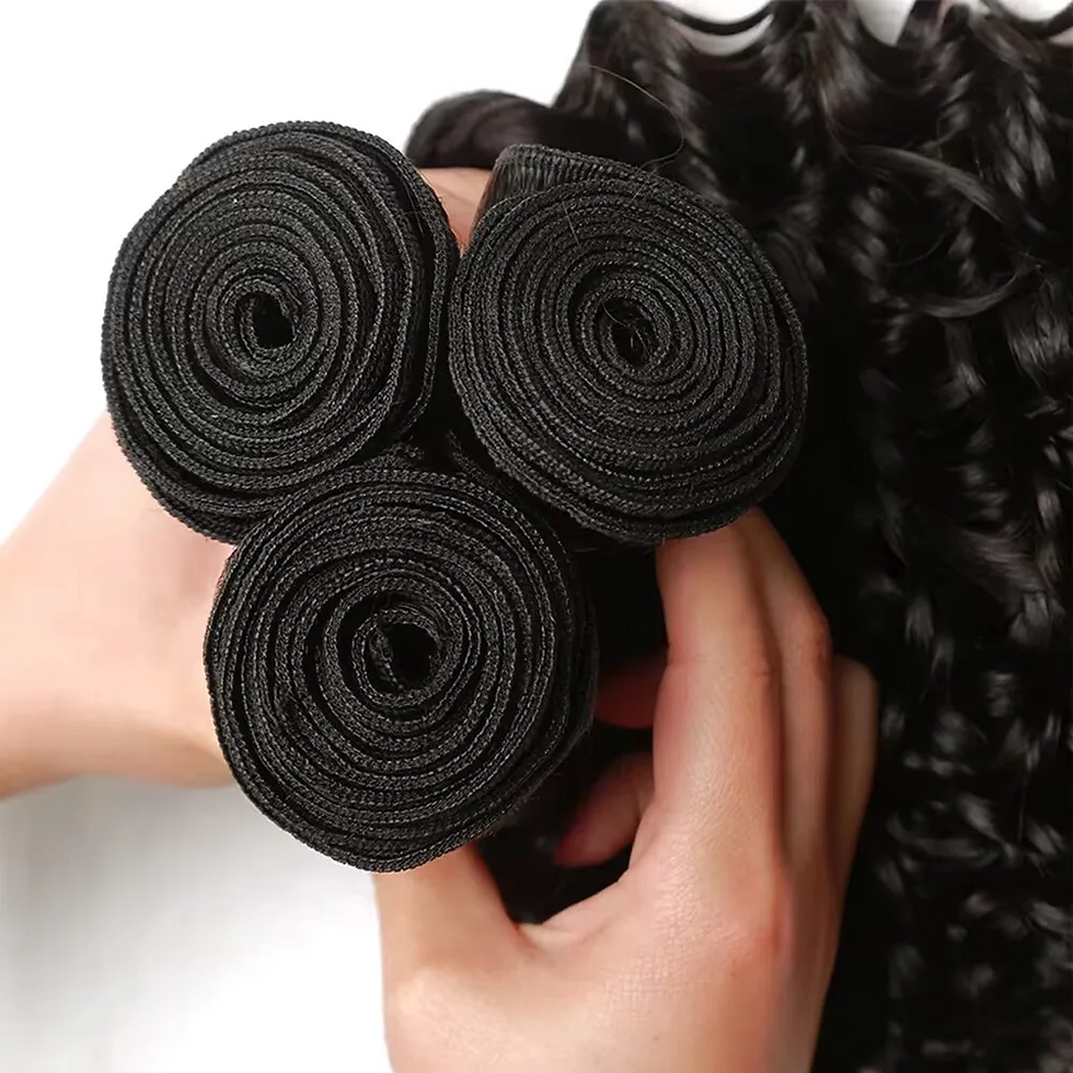 Thumbnail: Finros Curly Bundles Human Hair Deep Wave Raw Hair Bundles Unprocessed Double We