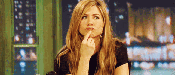 jennifer aniston thinking gif