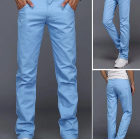 Thumbnail: Men’s Casual Straight-Leg Cotton Pants
