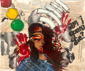 Untitled, 2023
acrylic, newprint, and sharpie