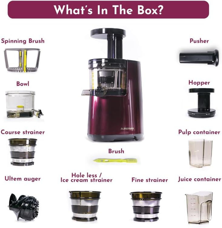 الصورة المصغرة: ALDROFARM SLOW JUICER AL007 MAROON