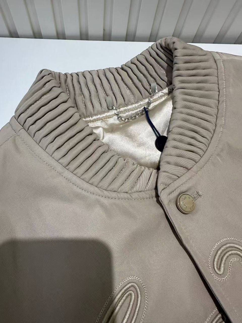 Lv Embroidered Cotton Blend Bomber