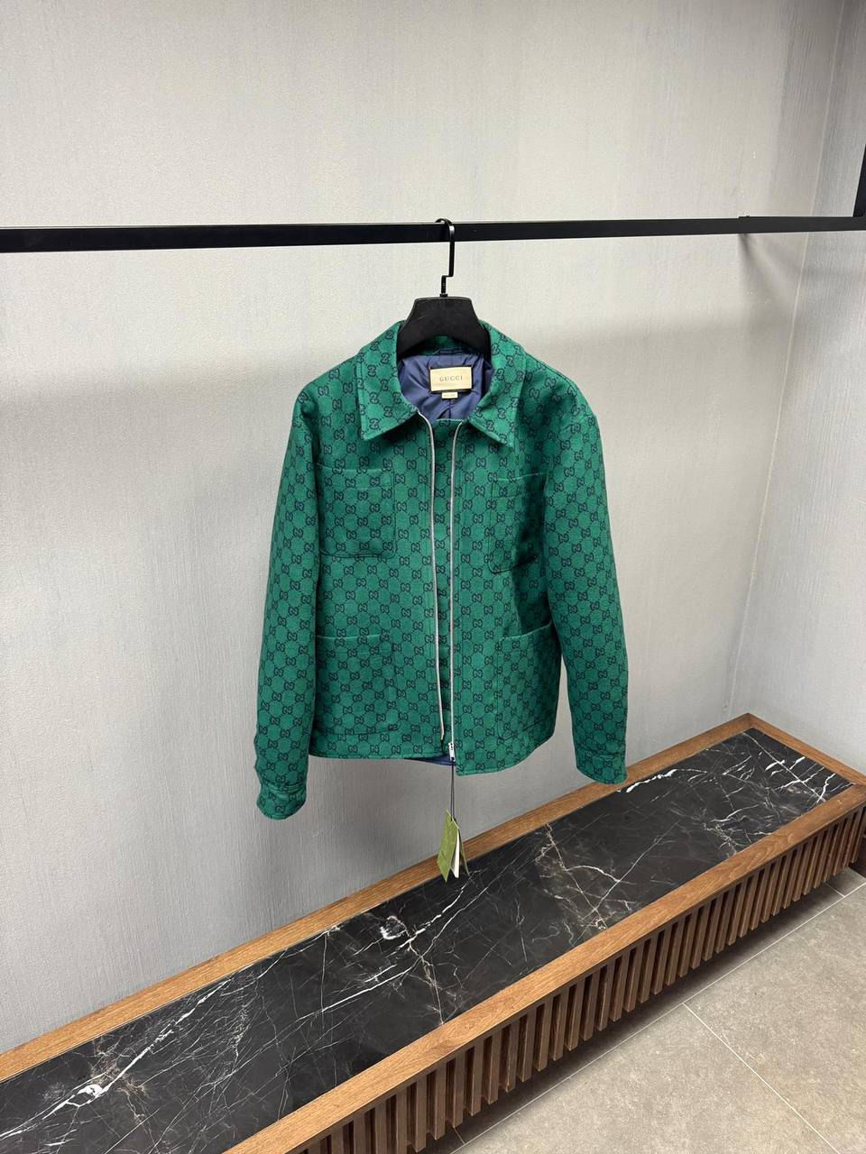 Thumbnail: GUCCI GG WOOL FLANNEL QUILTED SHIRT
