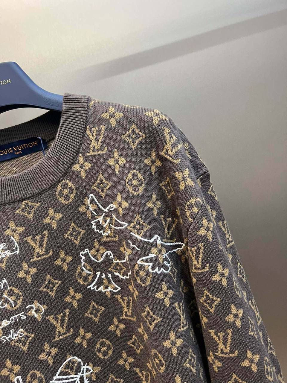 Thumbnail: Lv Monogram Embroidered Wool Crewneck