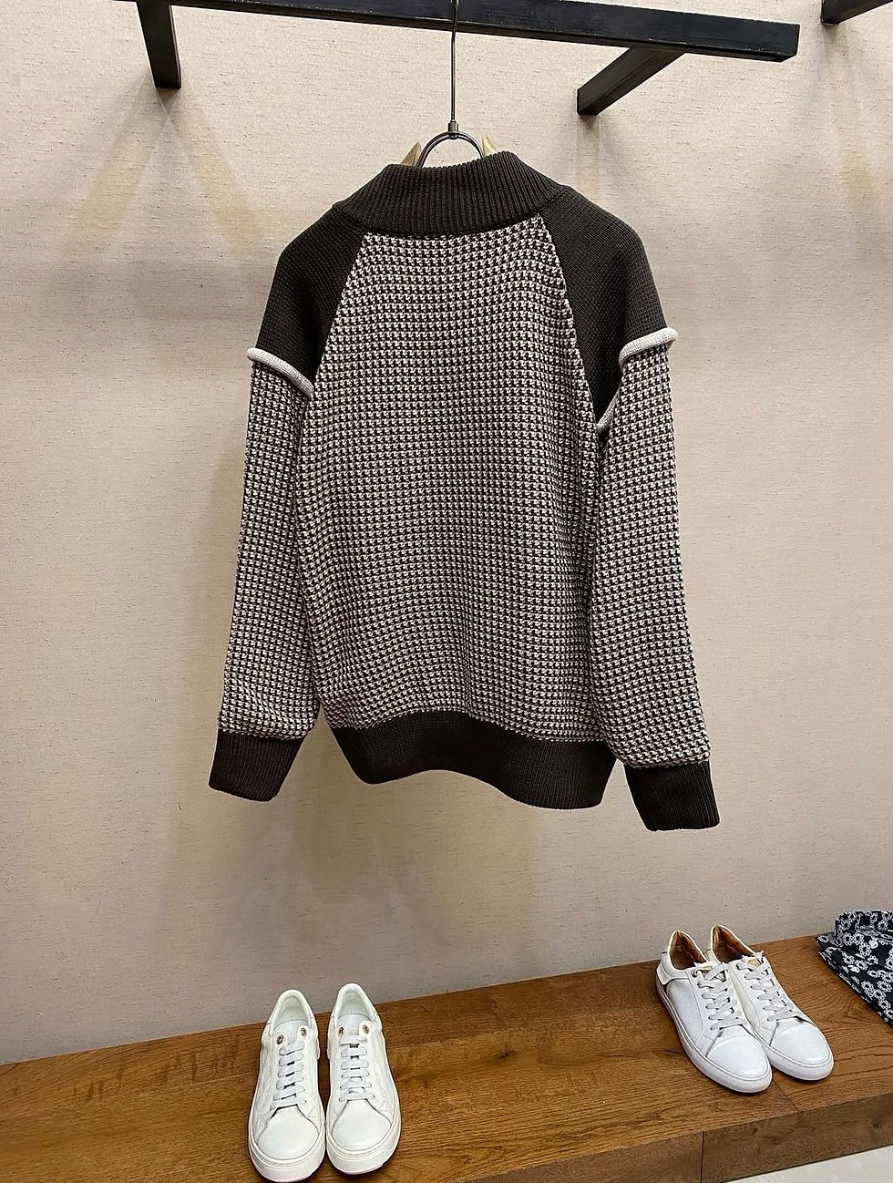 Thumbnail: Lv Knitted Cotton Jacquard Bomber