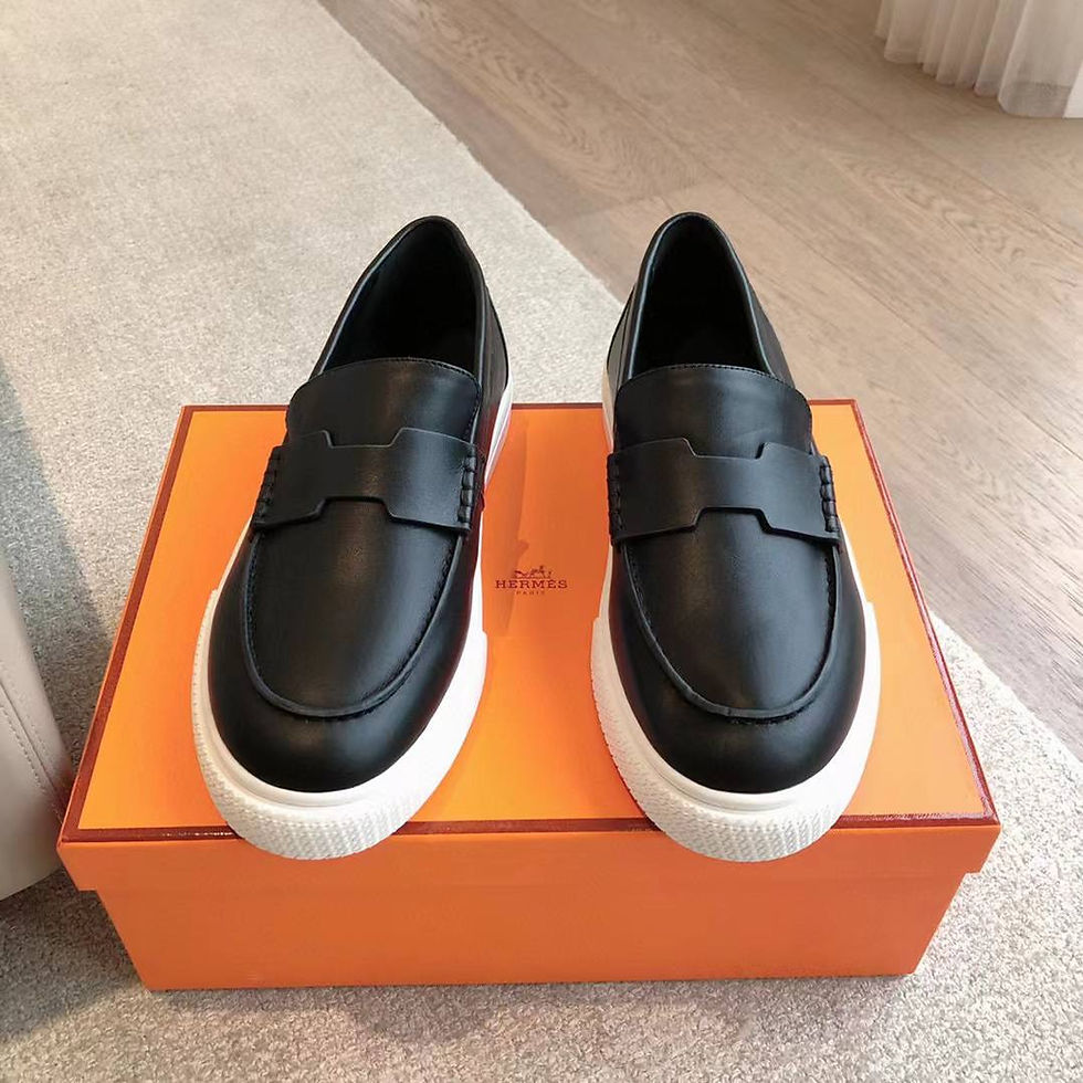 Thumbnail: Hermes loafers plain leather 