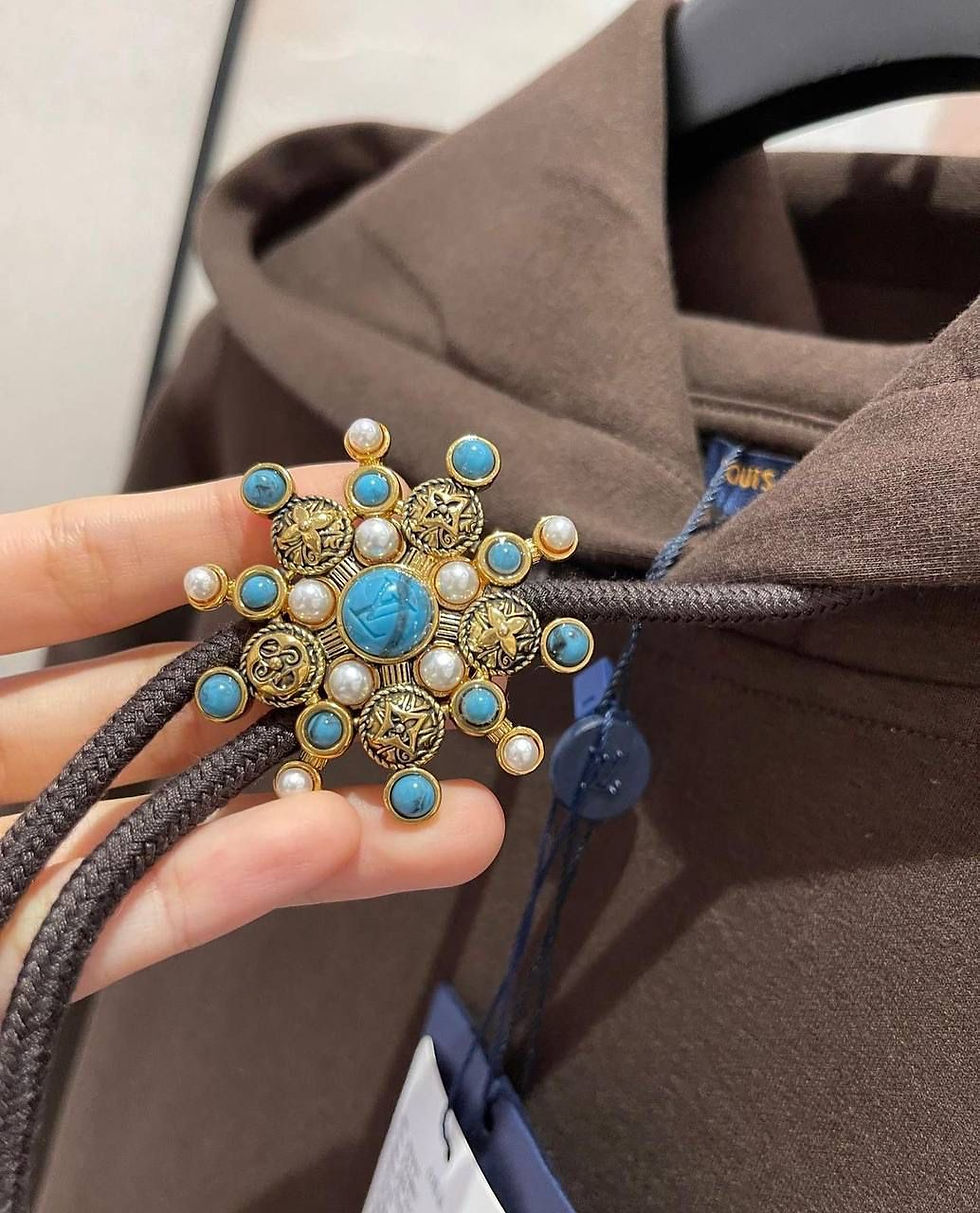 Thumbnail: Lv Embellished Cotton Hoodie