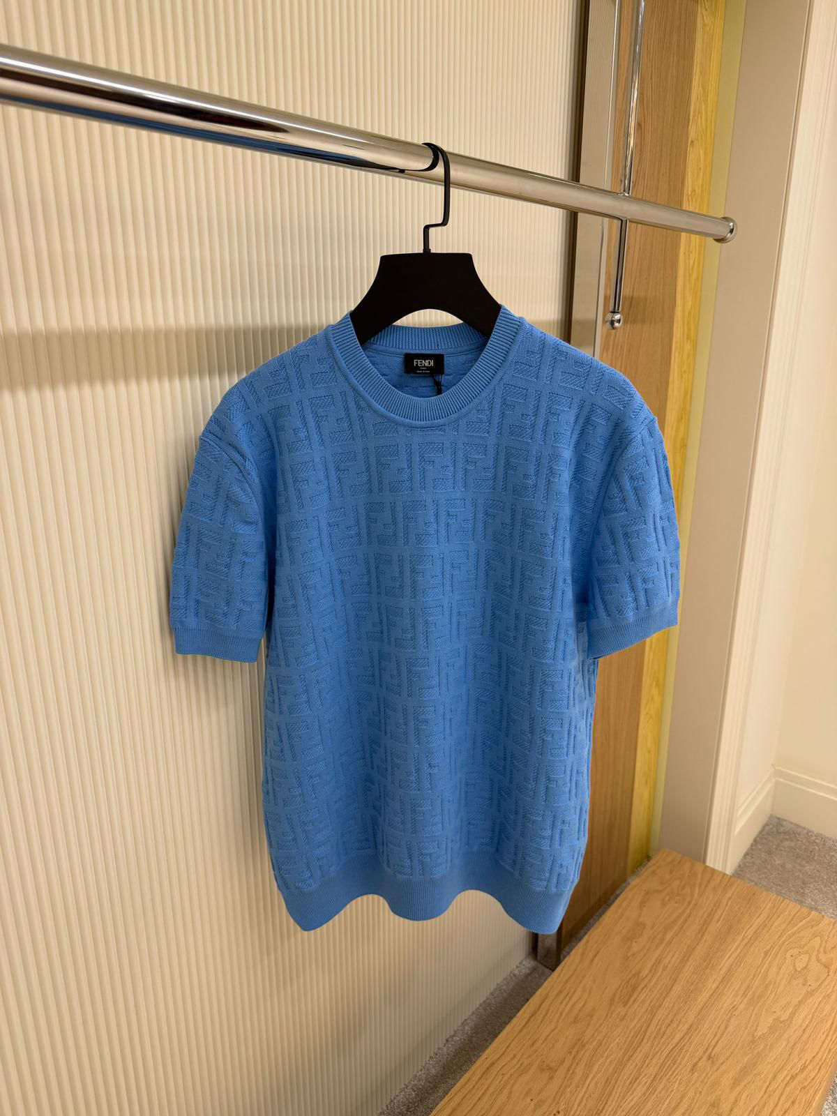 Fendi Pull and Cotton FF Blanc T-Shirt