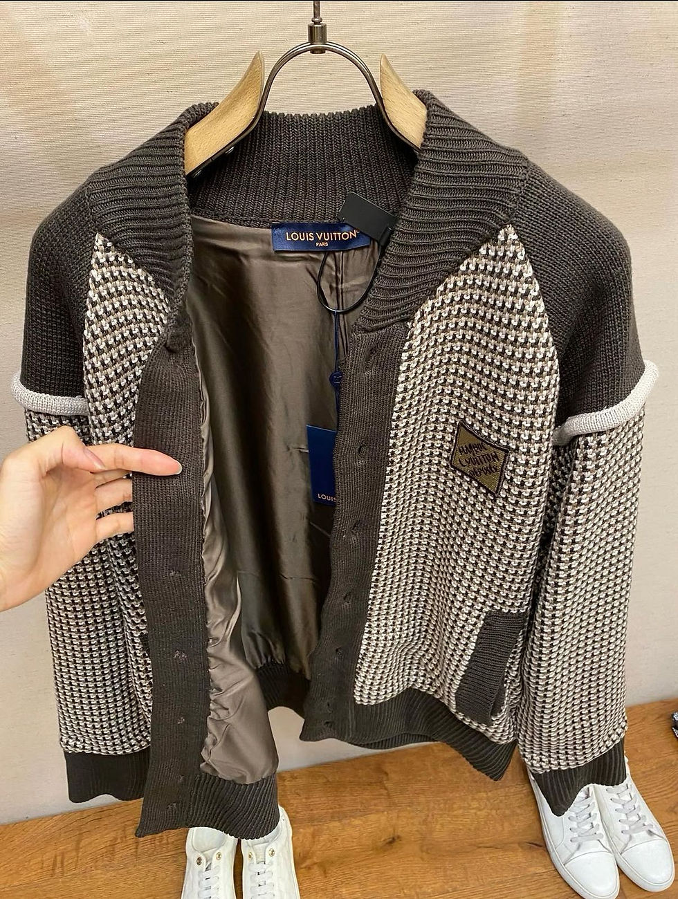 Thumbnail: Lv Knitted Cotton Jacquard Bomber
