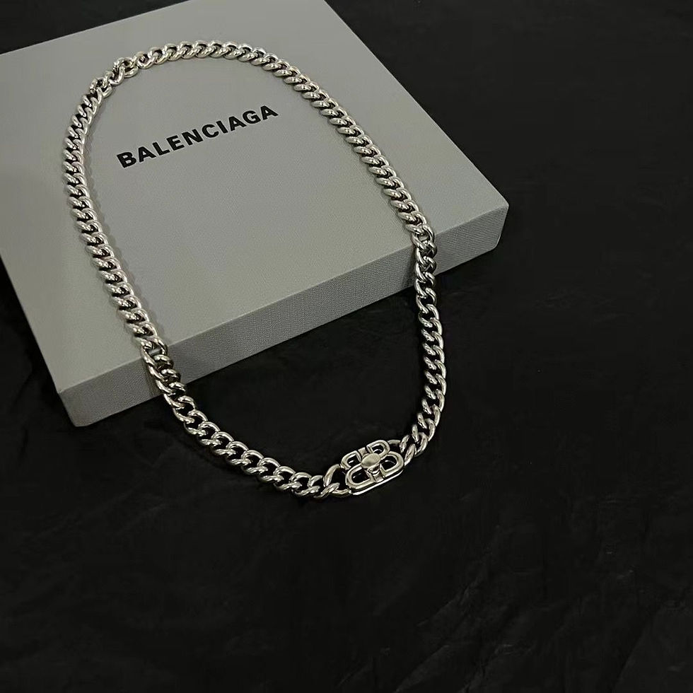 Thumbnail: BALENCIAGA BB ICON GOURMETTE NECKLACE IN ANTIQUE SILVER