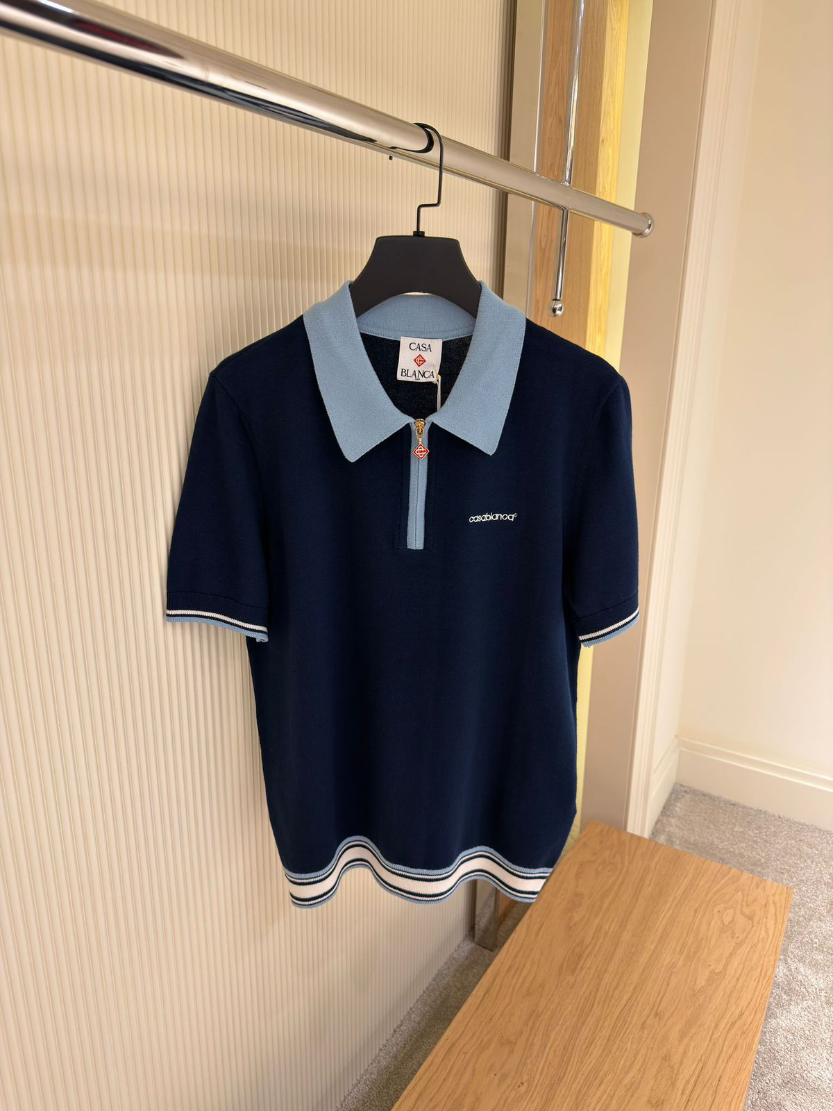 Casablanca Merino Knit Tennis Polo T-Shirt