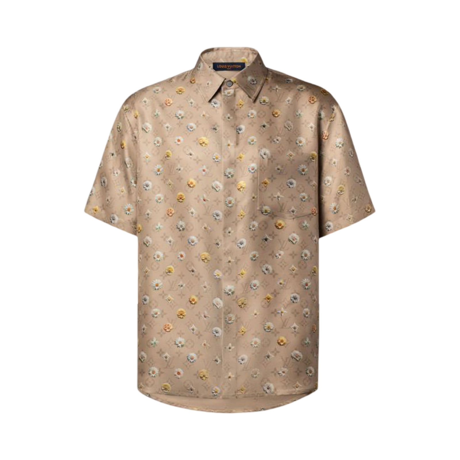 Lv Short Sleeve Monogram Patterned Side Shirt