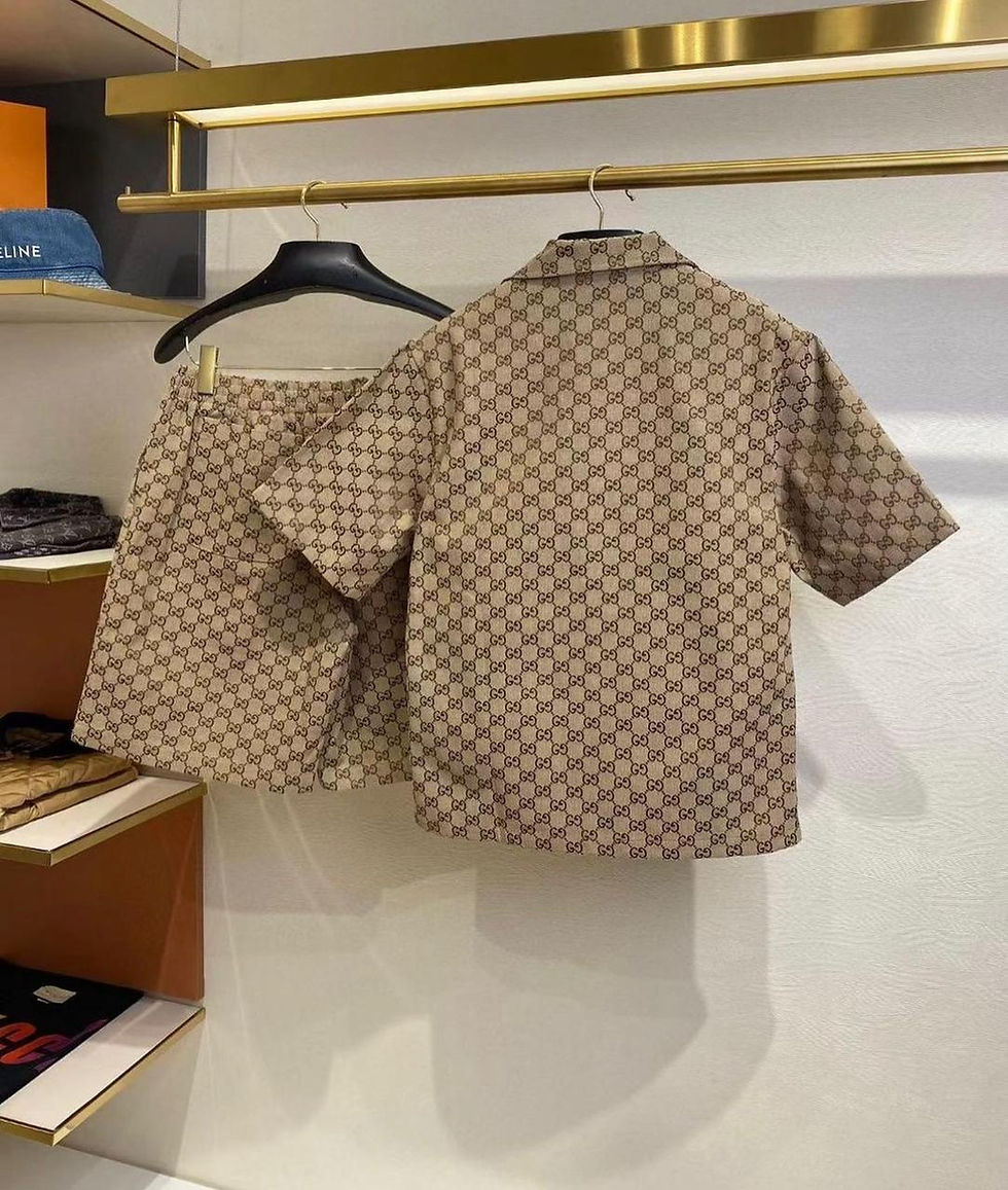 Thumbnail: GUCCI Camp-Collar Monogrammed Linen-Blend Jacquard Set