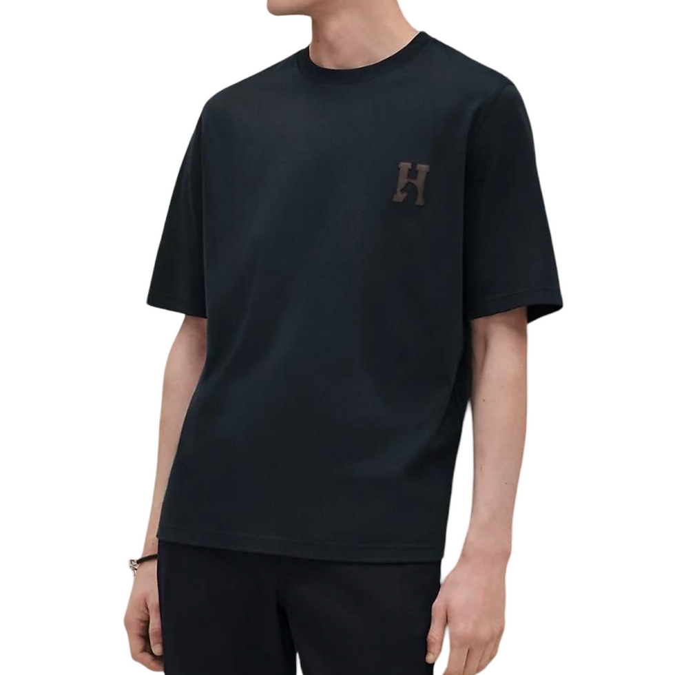 Thumbnail: Hermes "H'Cheval" t-shirt with leather detail