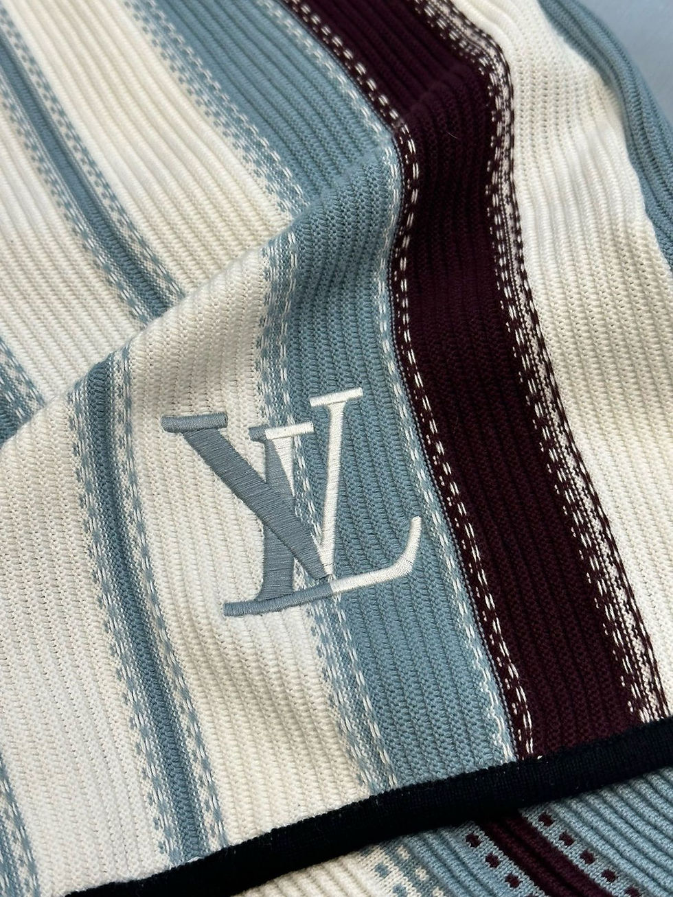 Thumbnail: Striped Crochet Short-Sleeved Full Set