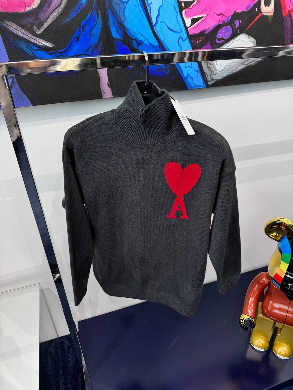 Thumbnail: AMI Paris Ami de Coeur Roll Neck Knit Jumper