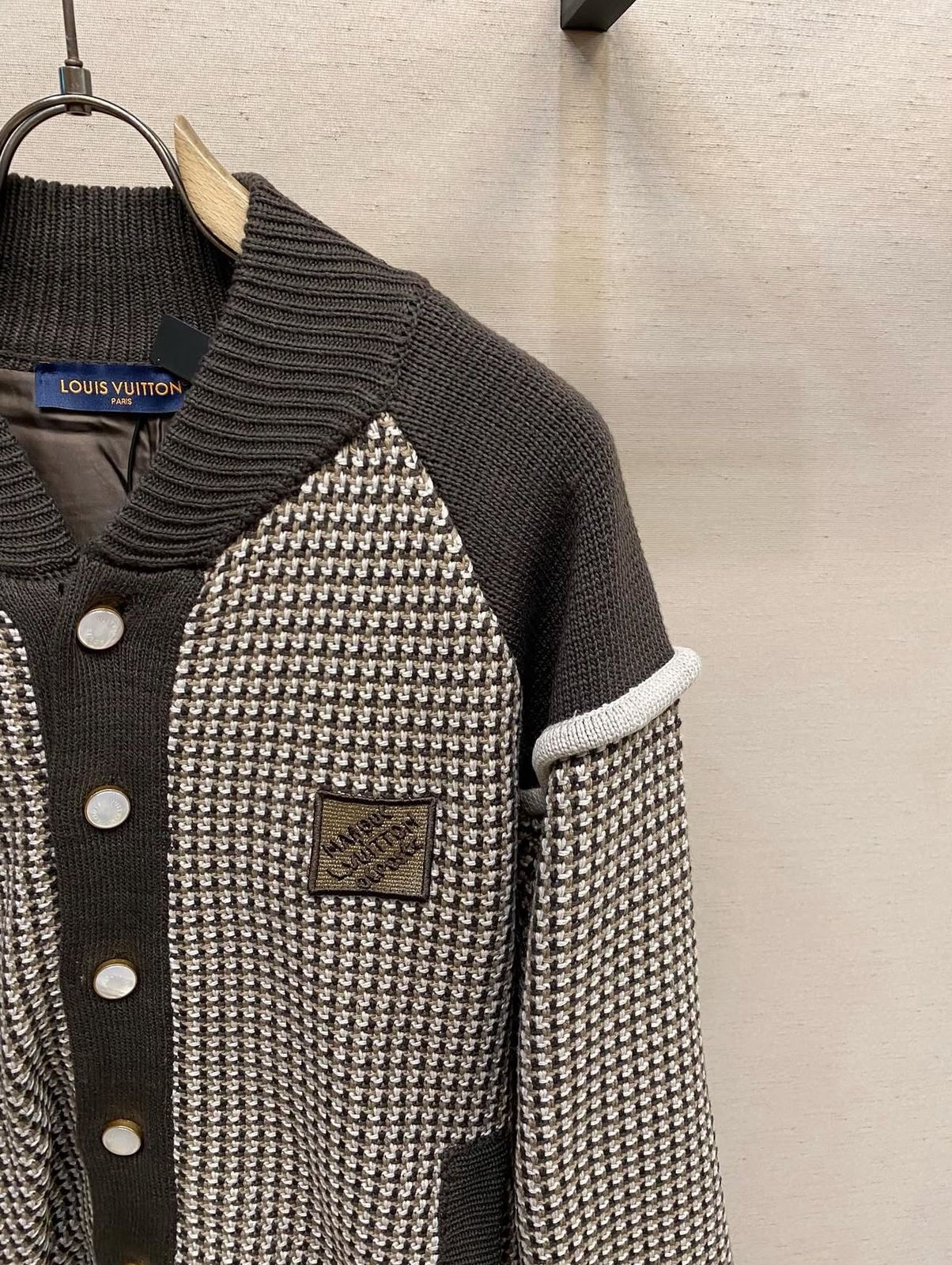 Lv Knitted Cotton Jacquard Bomber