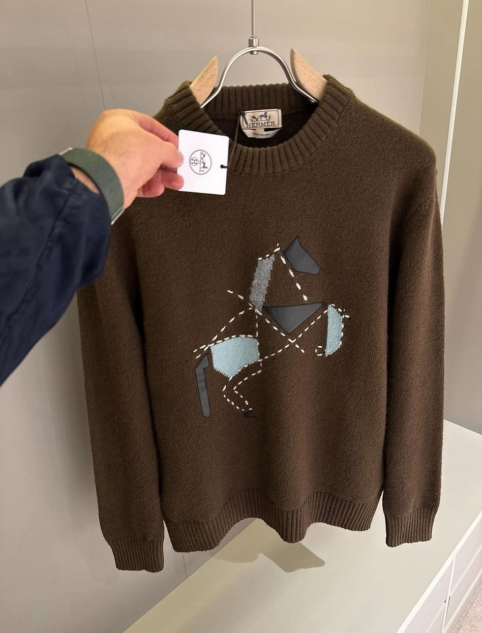 Thumbnail: Hermes Cashmere "Cheval tangram" crewneck sweater