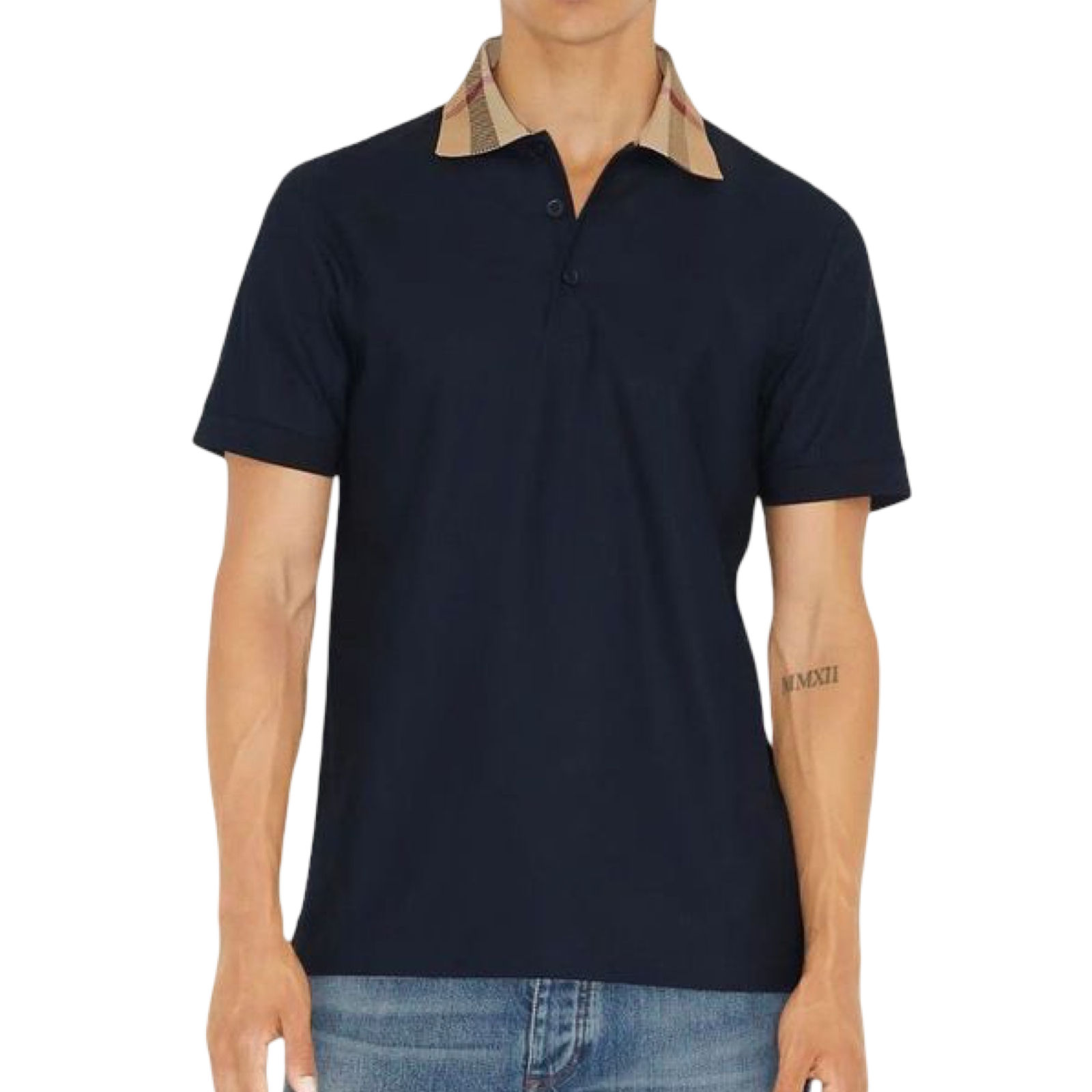 Burberry  Black Cotton Polo Collar T-Shirt