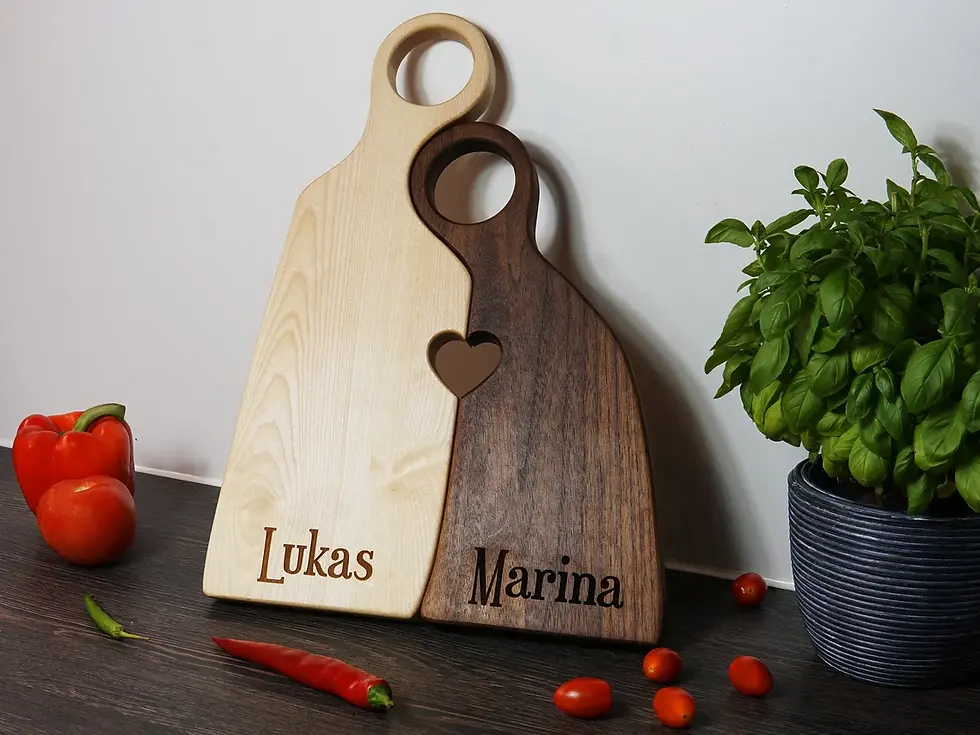 Thumbnail: Personalized Heart Cutting Board Set