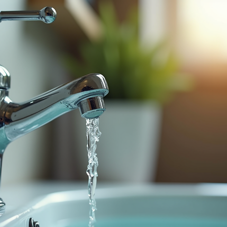 Water faucet with clear water dripping, highlighting concerns about water contamination at JBPHH