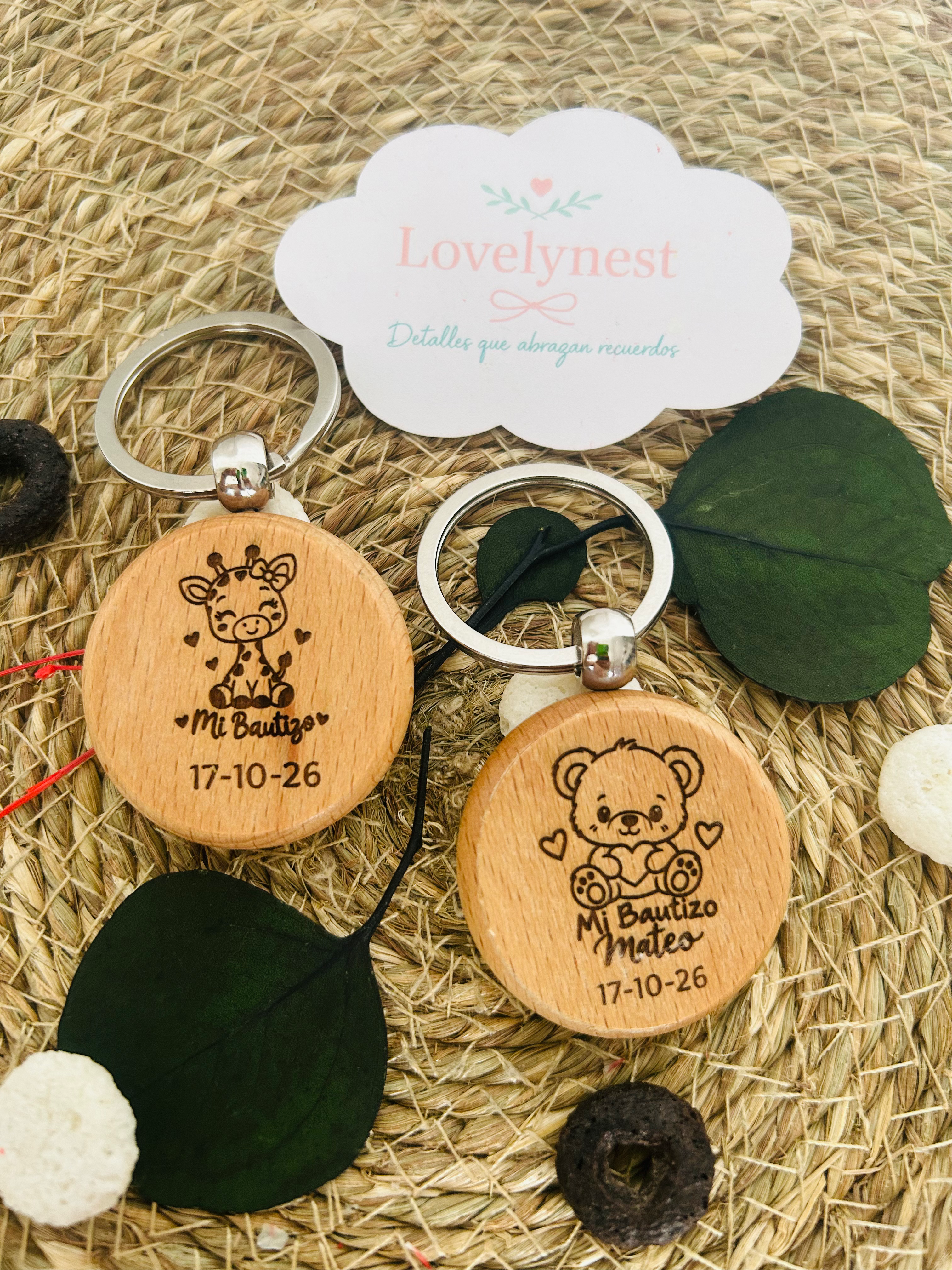 Llavero Sila Redondo Grabado Bautizo Personalizado