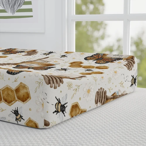 Cows Boho Retro Floral Changing Pad Covers Watercolor Farm