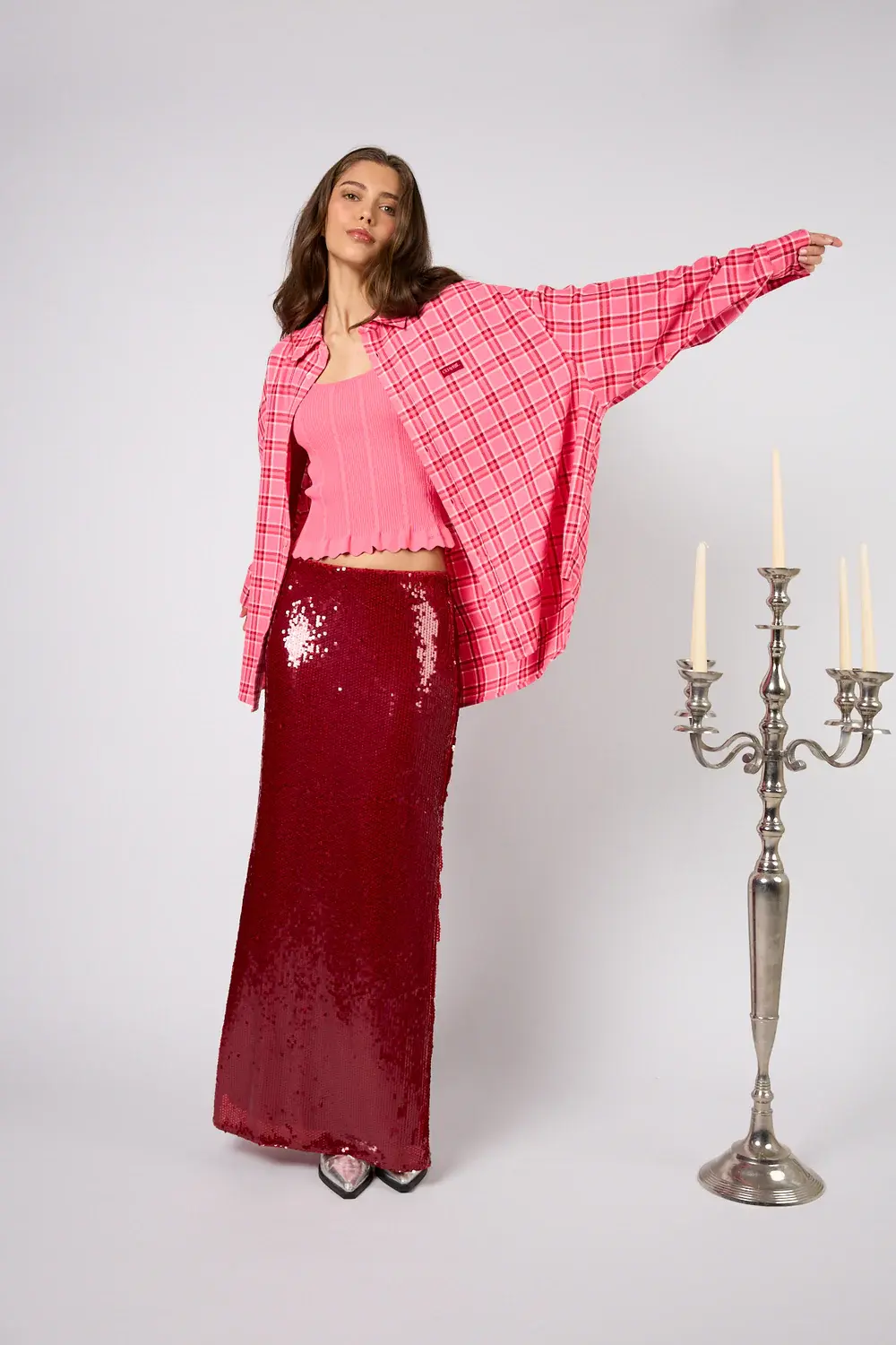 Oh April Vivian Shirt Dark Rose