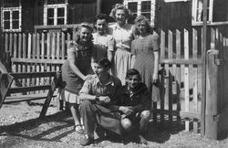 Eisenerz staff, Back L-R Leni, Frau Mosaner, Clare, Freidl, Front row - Gustav, Dushkov, Sept.1948