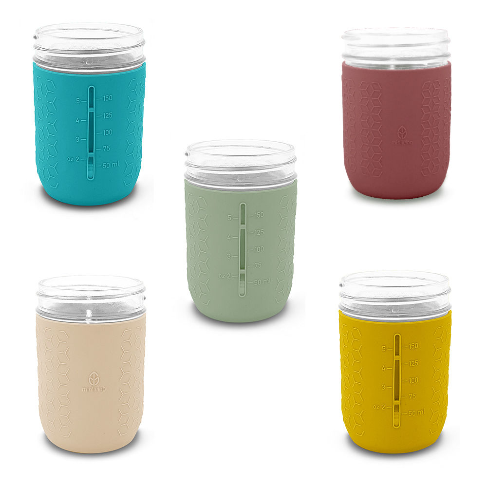 NEW minliving 5-Pack Combo Silicone Sleeves 8oz - REGULAR mouth [Gender Neutral]